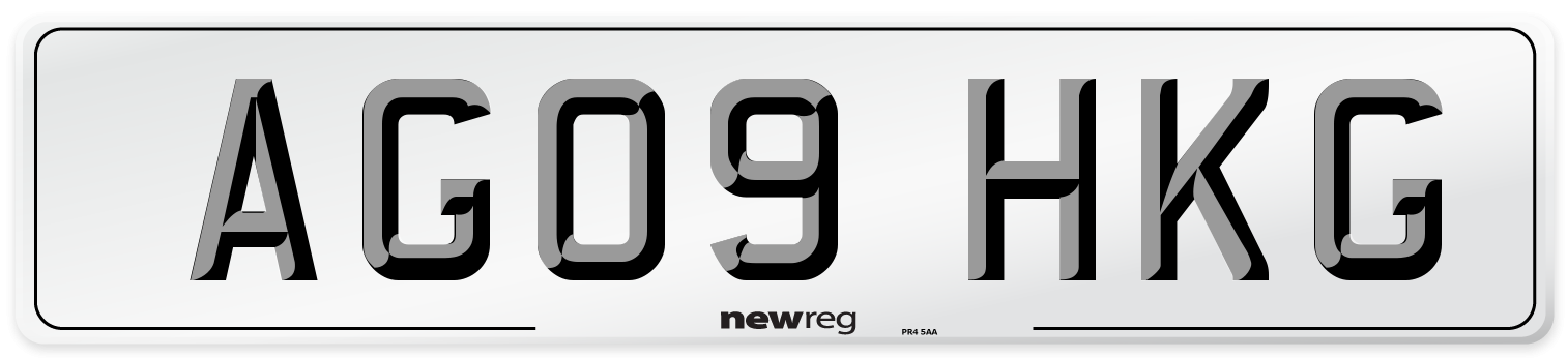 AG09 HKG Number Plate from New Reg
